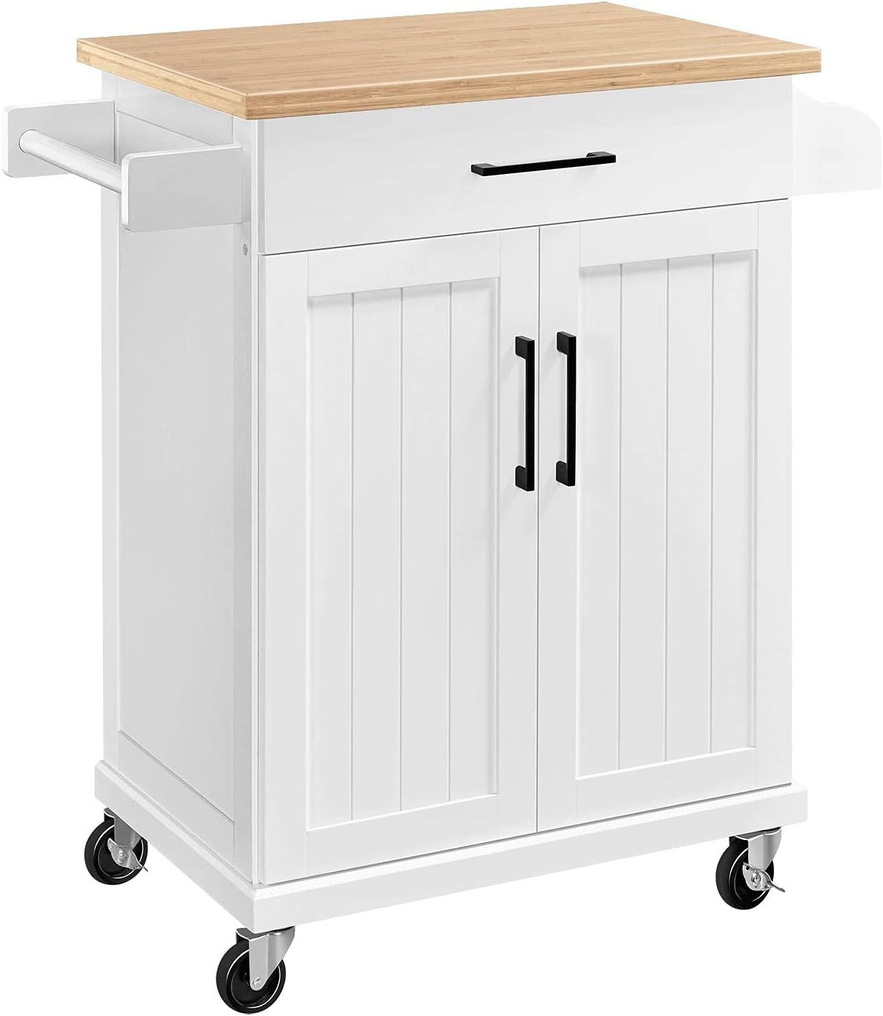 Amazon.com: Linon Cameron White Kitchen Cart With Granite Top White ... with Cameron White Kitchen Cart With Granite Top White