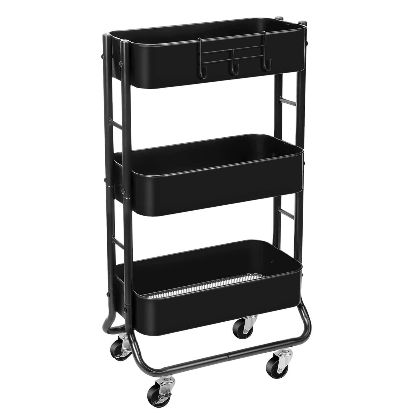 Amazon.com: Max Houser Slim 3-Tier Rolling Utility Cart, Narrow Metal ... inside The Claudio Oyster Gray Cart A Guide to Assembly and Maintenance