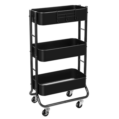 Amazon.com: Max Houser Slim 3-Tier Rolling Utility Cart, Narrow Metal ... inside The Claudio Oyster Gray Cart A Guide to Assembly and Maintenance