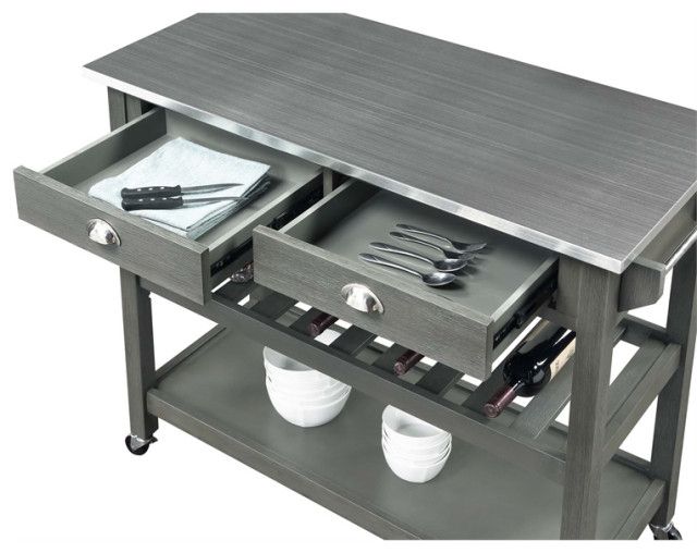 Gray Wood Finish Kitchen Carts Design Principles and Practicalities