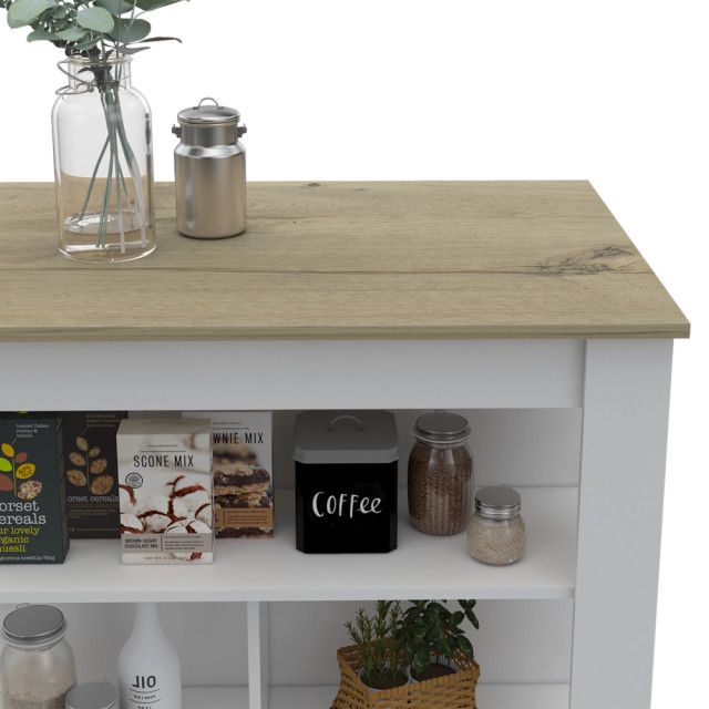 Antibacterial Delos Kitchen Island White-Light Oak - Midcentury ... intended for Antibacterial Delos Kitchen Island White-Light Grey