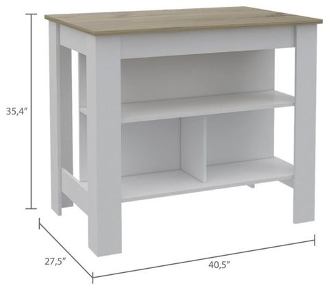 Antibacterial Delos Kitchen Island White-Light Oak - Midcentury ... within Choosing the Right Delos Island Features for Your Home