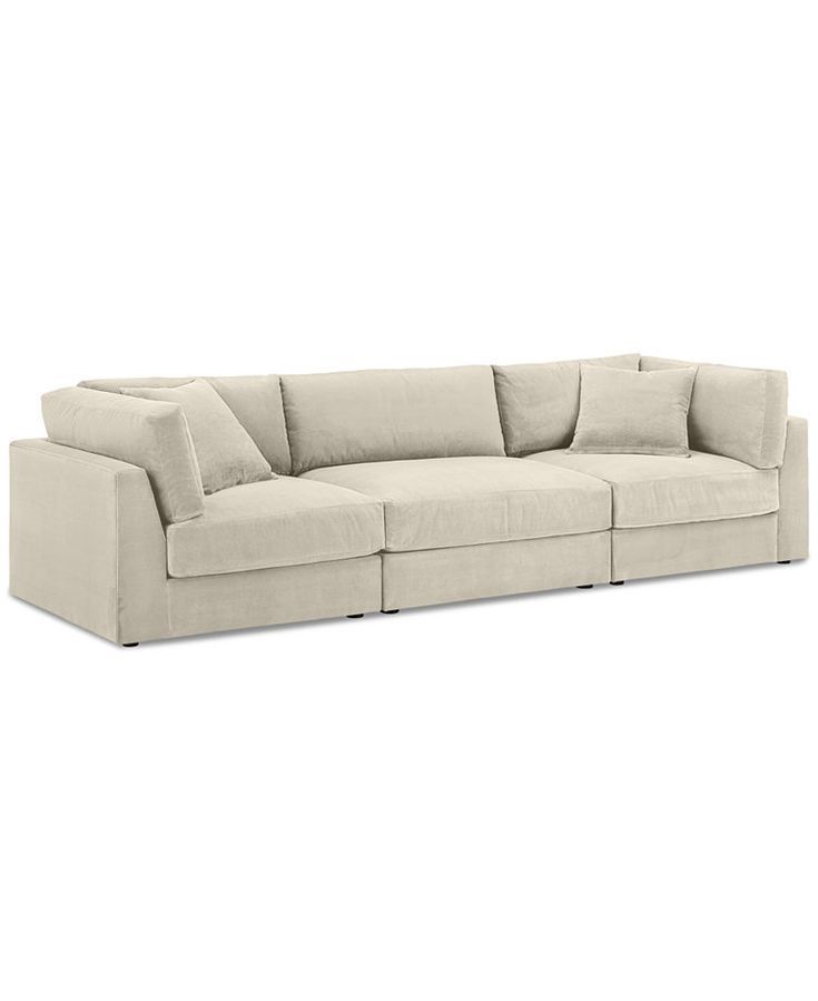 Aryanna 3-Pc. Modular Sofa, Created For Macy's - Macy's | Custom Sofa ... pertaining to Arc Vegan Leather Upholstered 3-Pc. Modular Sofa, Brown