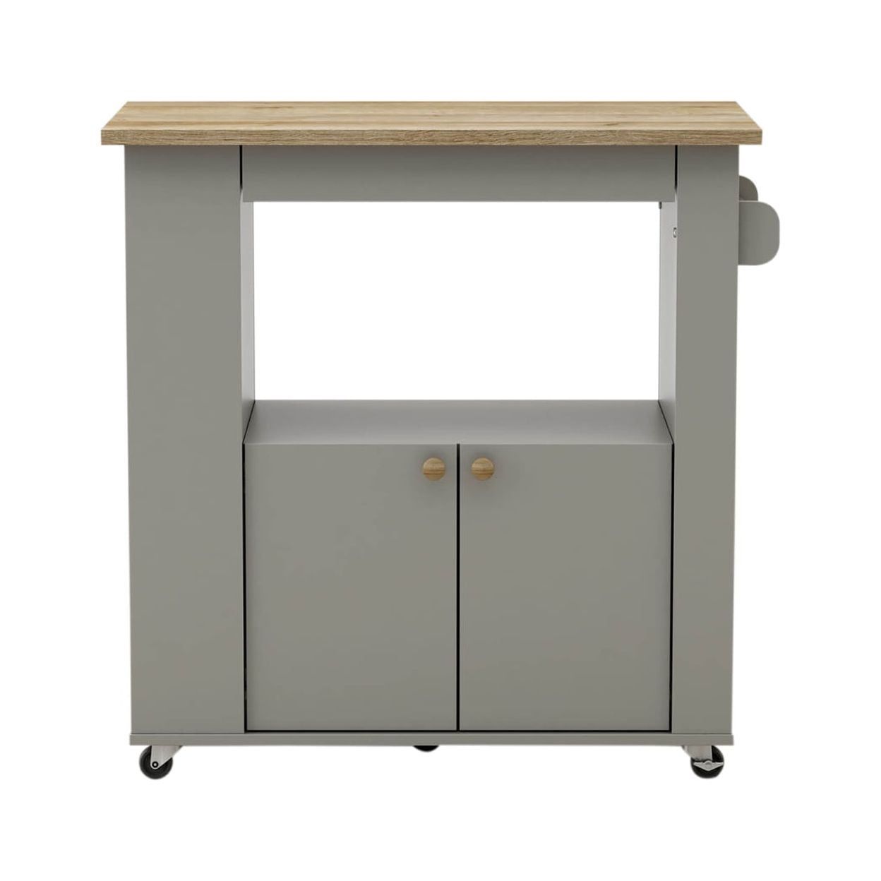 Astor 35&quot; Kitchen Wood Storage Serving Cart - Brown Oak, Grey - Walmart.com in Organizing Your Kitchen Is the Astor Cart Right for You