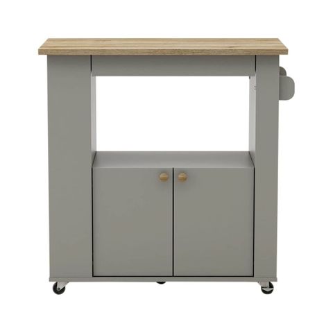 Astor 35" Kitchen Wood Storage Serving Cart - Brown Oak, Grey - Walmart.com in Organizing Your Kitchen Is the Astor Cart Right for You