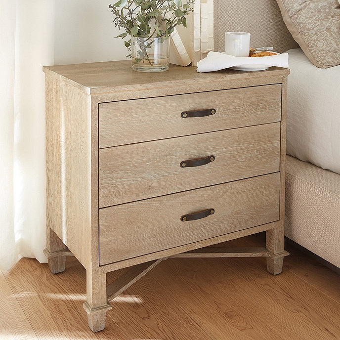 August Nightstand 3 Drawer Dresser In Whitewashed Oak | Bedroom Night ... throughout Creating Your Dream Bedroom Exploring the Adriana Grey Collection