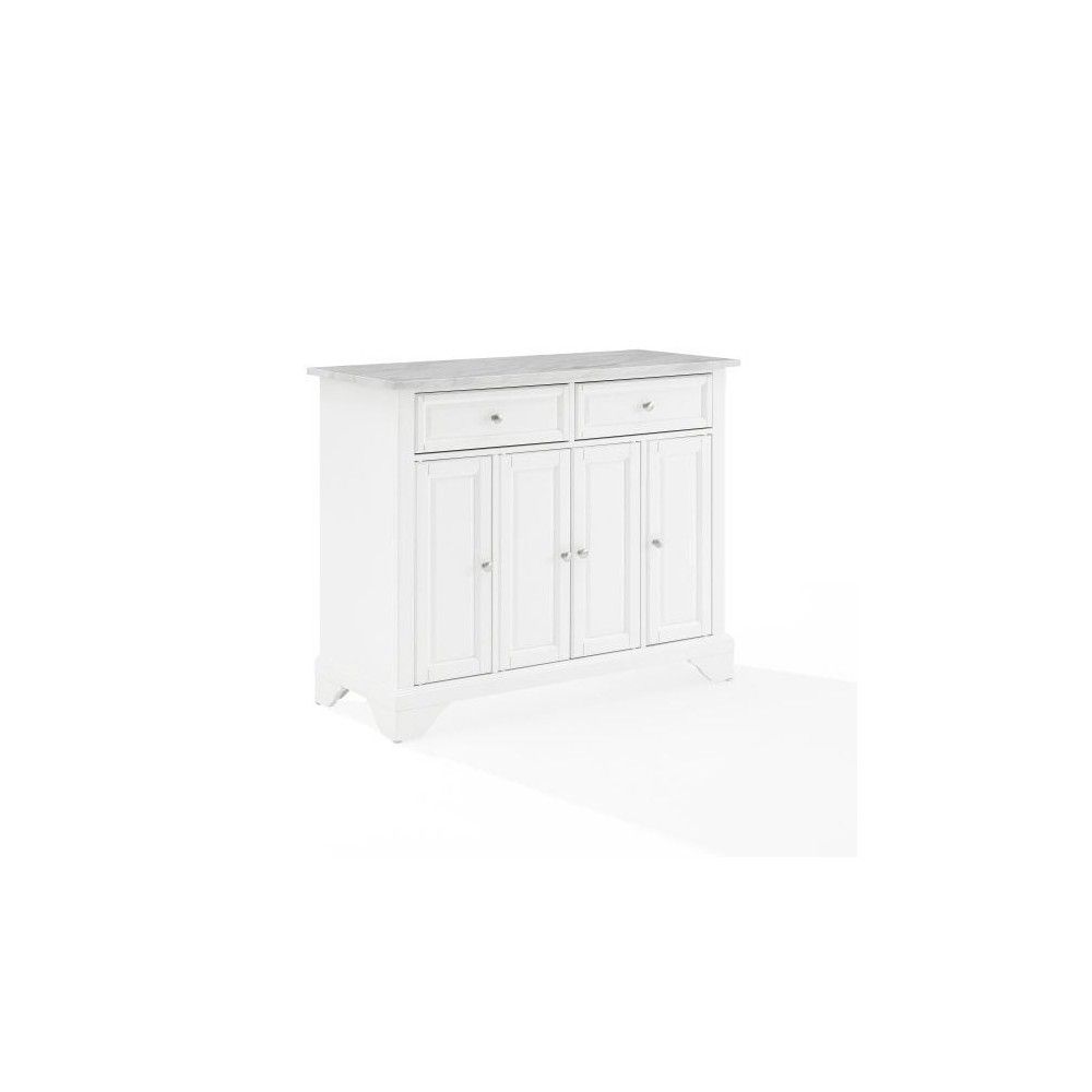Avery Kitchen Island/Cart Distressed White/ White Marble inside Avery Kitchen Island/Cart, Distressed White/White Marble