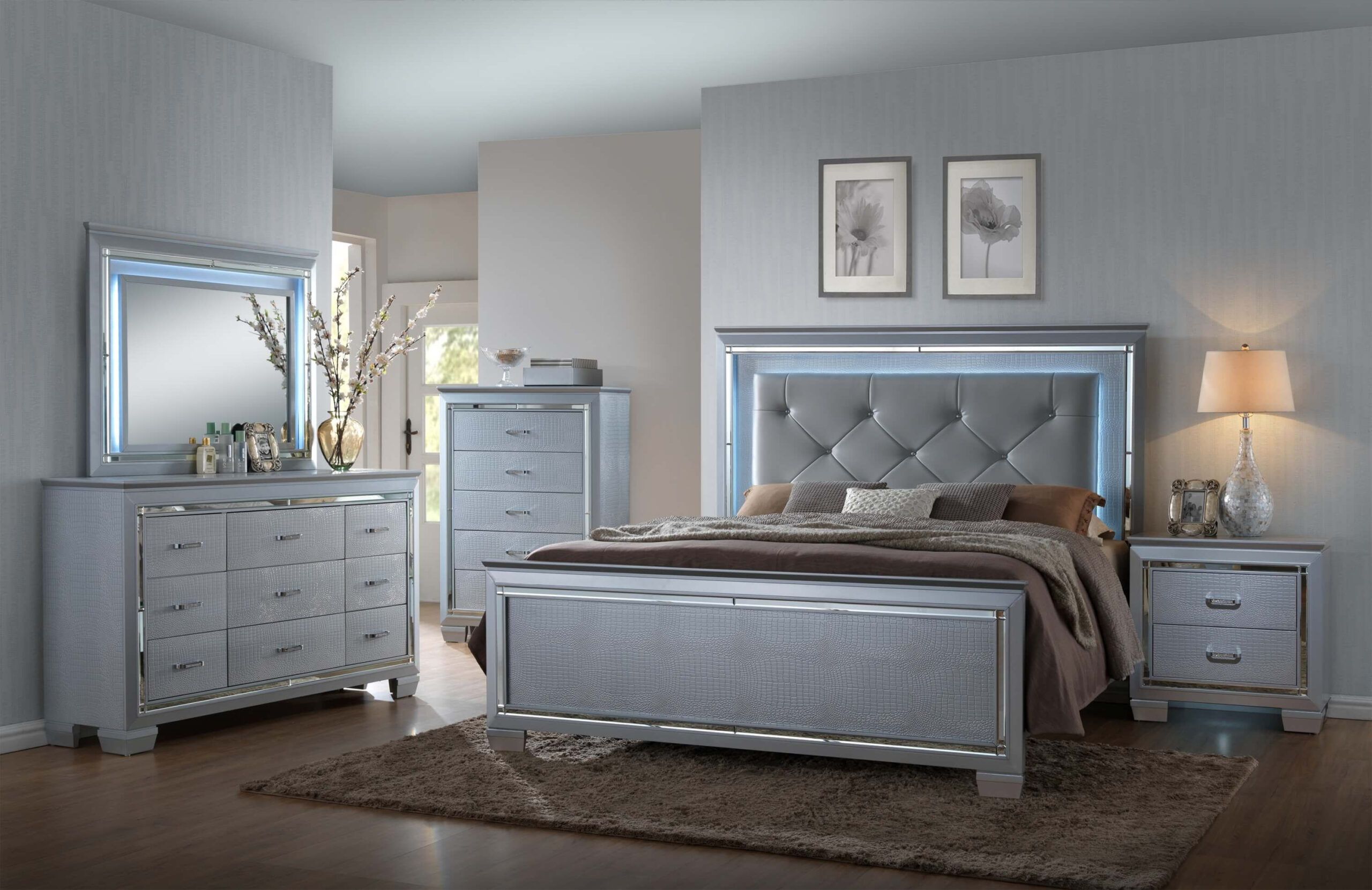 B7100 Lillian Led Bedroom Set By Crown Mark | Bedroom Furniture Sets ... regarding Creating Your Sanctuary Exploring the Dean Sand Upholstered Bedroom Set