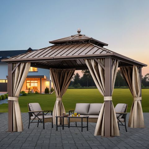 Balconera 10 Ft. W X 10 Ft. D Aluminum Patio Gazebo - Wayfair Canada for Creating Your Outdoor Oasis A Guide to 10x10 Aluminum Gazebo Placement