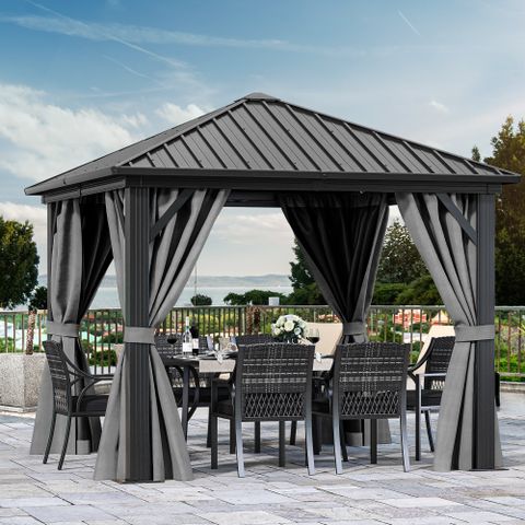 Balconera 10 Ft. W X 10 Ft. D Aluminum Patio Gazebo | Wayfair inside 10 Ft. W X 10 Ft. D Aluminum Patio Gazebo