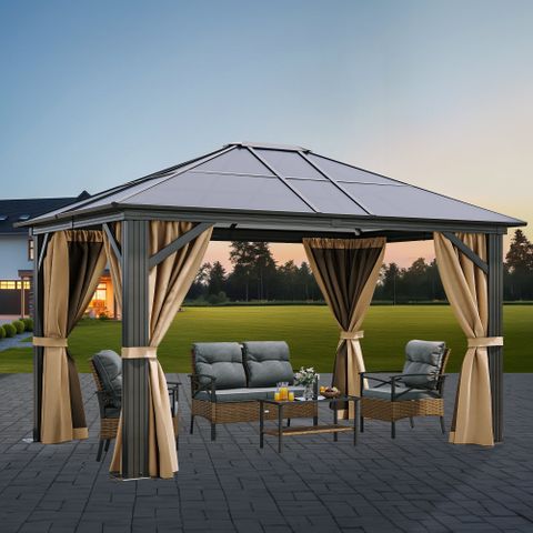 Balconera 12 Ft. W X 10 Ft. D Aluminum Patio Gazebo | Wayfair throughout Weathering the Storm with Your Himari Gazebo Durability Insights