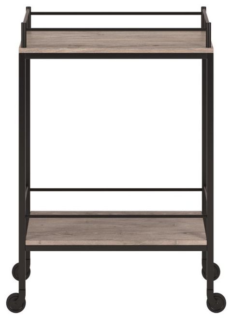 Barnes 23.5'' Wide Rectangular Bar Cart In Antiqued Gray Oak ... throughout Unveiling the Charm of the Barnes Bar Cart A Deep Dive
