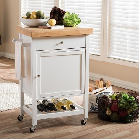 Baxton Studio Fermont White Kitchen Cart With Storage 28862-6636-Hd ... within Is the Columba Kitchen Cart Right for You Assessing Features and Functionality