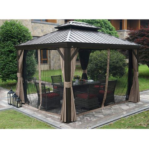 Bay Isle Home Dahlin Hardtop 12 Ft. W X 10 Ft. D Aluminum Patio Gazebo ... pertaining to Maximizing Your Outdoor Living with an Aluminum Hardtop Gazebo