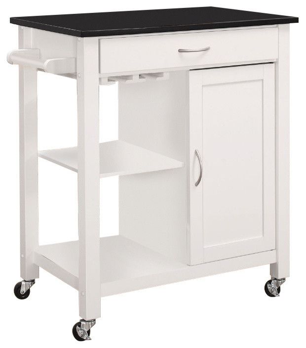 Benzara Bm163663 Kitchen Cart With Wooden Top, Black &amp; White ... for The Benzara BM251232 Kitchen Island Decoding Features and Benefits