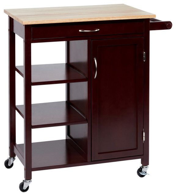 Benzara Upt-266390 Kitchen Island Bar Cart, 3 Shelves, 1 Cabinet ... with regard to Benzara Bm269086 Kitchen Island With Slatted And Bottom Shelves, Oak Brown