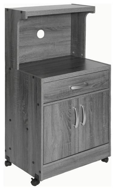 Better Home Products Shelby Kitchen Wooden Microwave Cart In Gray ... with regard to Shelby Cart Assembly: A Step by Step Guide for Homeowners