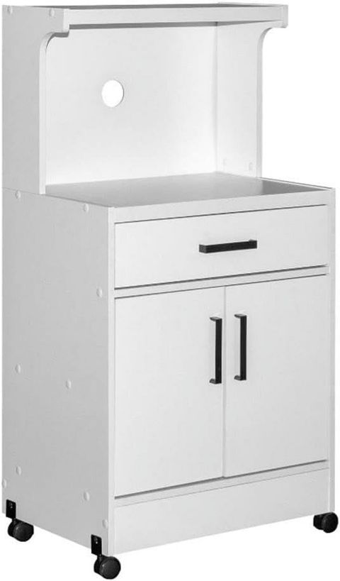 Better Home Products Shelby Kitchen Wooden Microwave Cart In White ... with regard to Shelby Kitchen Cart Assembly A Step-by-Step Guide