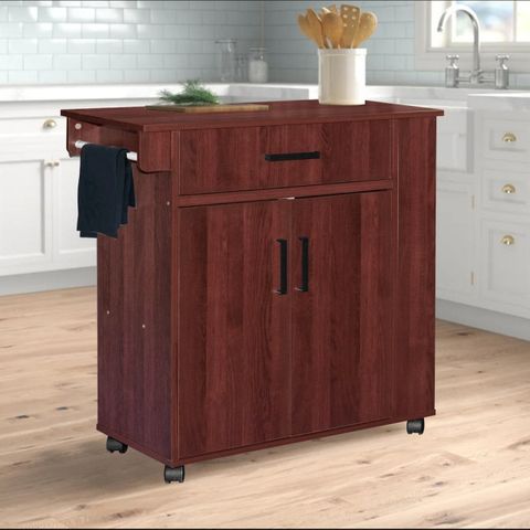 Better Home Products Shelby Rolling Kitchen Cart With Storage Cabinet ... in Rolling Kitchen Cart Deep Dive Shelby's Features and How They Benefit You