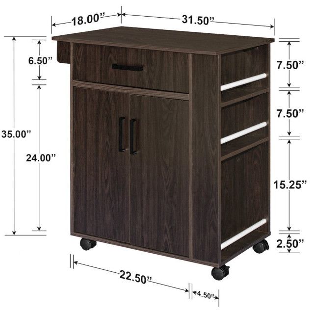 Better Home Products Shelby Rolling Kitchen Cart With Storage Cabinet ... regarding Rolling Kitchen Cart Deep Dive Shelby&amp;#039;s Features and How They Benefit You