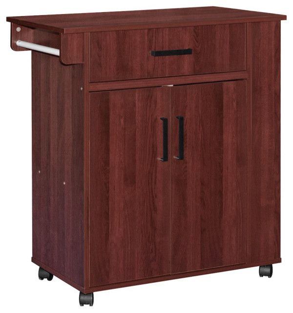 Better Home Products Shelby Rolling Kitchen Cart With Storage Cabinet ... throughout Better Home Products Shelby Rolling Kitchen Cart With Storage Cabinet -...