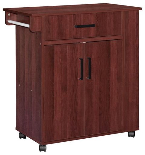 Better Home Products Shelby Rolling Kitchen Cart With Storage Cabinet ... throughout Better Home Products Shelby Rolling Kitchen Cart With Storage Cabinet -...