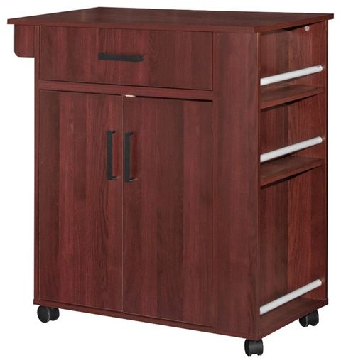 Better Home Products Shelby Rolling Kitchen Cart With Storage Cabinet ... throughout Better Home Products Shelby Rolling Kitchen Cart With Storage Cabinet -...