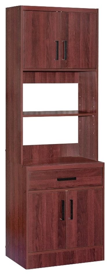 Better Home Products Shelby Tall Wooden Kitchen Pantry In Mahogany ... throughout Shelby Cart Assembly: A Step by Step Guide for Homeowners