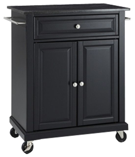 Black Mobile Kitchen Cart - Transitional - Kitchen Islands And Kitchen ... throughout The Smartest Choices for Your Black Mobile Kitchen Cart Purchase