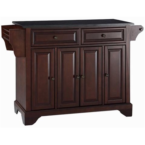 Bowery Hill Traditional Wood Kitchen Island With Granite Top In Black ... throughout Maximizing Functionality How to Optimize Your Bowery Hill Kitchen Island Design