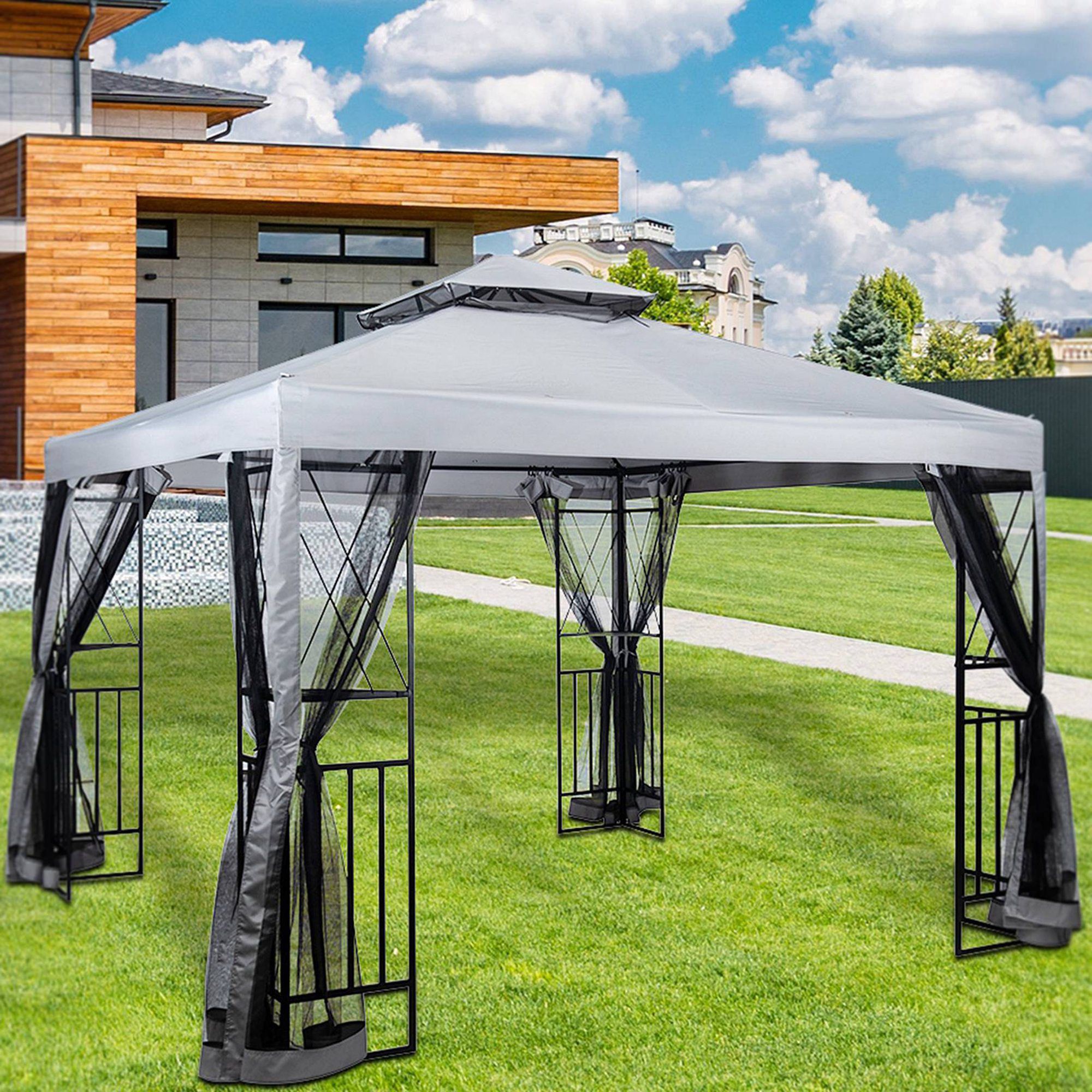 Builddecor 10'' Ft. W X 10'' Ft. D Steel Patio Gazebo | Wayfair for Soft Roof Gazebos vs Hardtop Which Option Best Suits Your Needs and Style