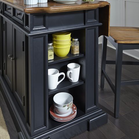 Buy Home Styles Large Kitchen Island Set With Two Matching Stationary ... pertaining to Classic Kitchen Island, Deep Gray Frame With Side Shelves & Distressed Oak Top