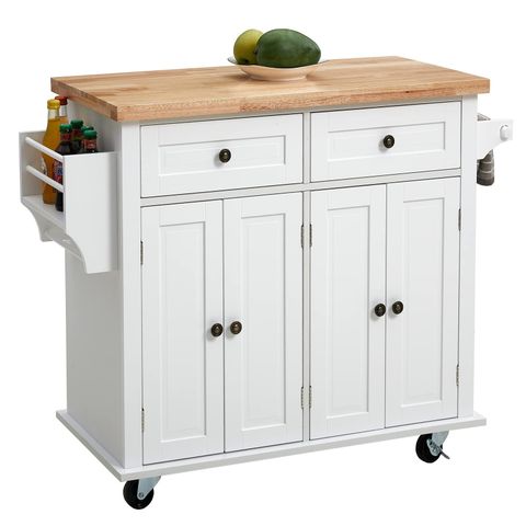 Buy Kitchen Island On Wheels With Storage, White Rolling Kitchen Island ... within Square Drawers in Kitchen Carts Maximizing Space and Efficiency in Your Culinary Space