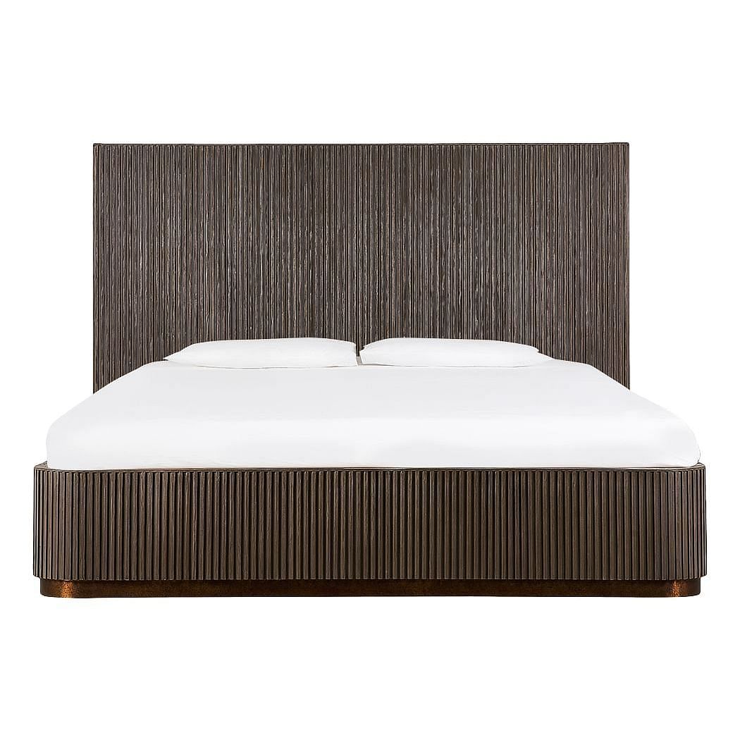 Buy Online Finnley Bed,Grey,Wood | Marina Home Interiors Qatar within  Panel