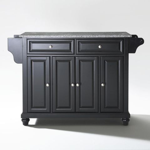 Cambridge Granite Top Full Size Kitchen Island/Cart In Black And Gray ... regarding Cambridge Granite Top Full Size Kitchen Island Cart, Black/White