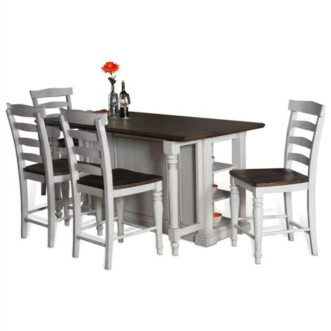 Carriage House Kitchen Island Tablewith Drop Leaf Dining Set - Fiore ... inside Carriage House Kitchen Island With 13" Drop Leaf