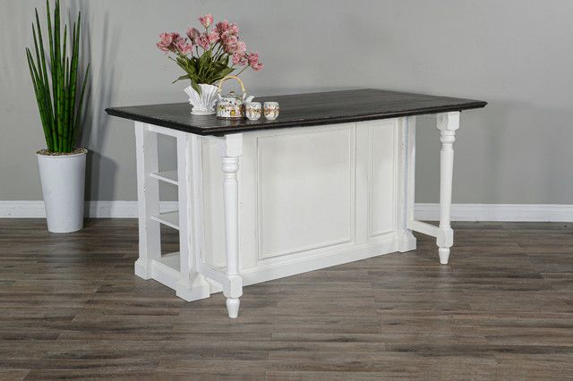 Carriage House Kitchen Island With 13&quot; Drop Leaf - French Country ... pertaining to Creating Culinary Comfort How a Drop Leaf Island Enhances Kitchen Life