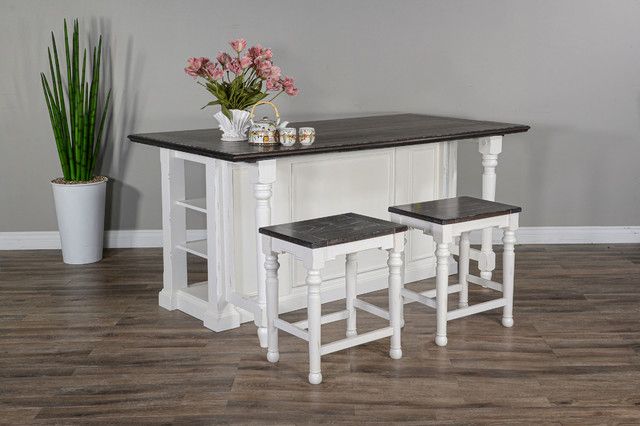 Carriage House Kitchen Island With 13&quot; Drop Leaf - French Country ... regarding Creating Culinary Comfort How a Drop Leaf Island Enhances Kitchen Life