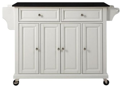 Catania Modern / Contemporary Black Granite Top Kitchen Cart In White ... with Catania Kitchen Island Assembly and Care Tips for Longevity and Beauty