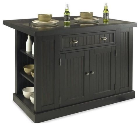 Catania Modern / Contemporary Wood Kitchen Island In Black Finish ... inside Beyond the Basics Unveiling Hidden Features of Catania Kitchen Carts