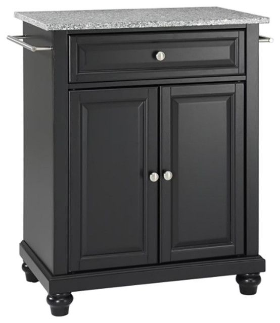 Catania Modern Gray Granite Top Portable Kitchen Island In Black ... throughout Catania Modern Gray Granite Top Portable Kitchen Island In White