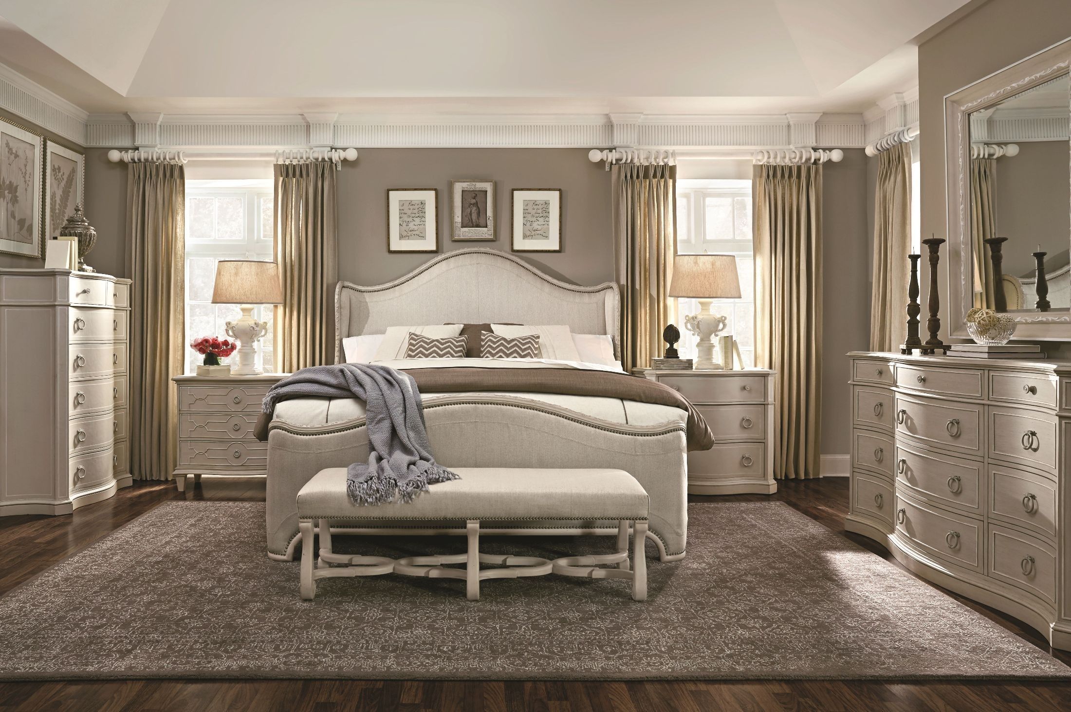 Chateaux Grey Upholstered Shelter Bedroom Set From Art | Coleman Furniture with The Art of Canopy Beds Enhancing Bedroom Aesthetics
