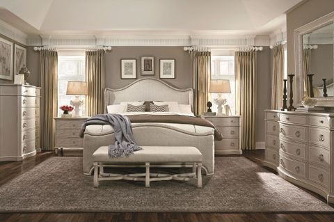 Chateaux Grey Upholstered Shelter Bedroom Set From Art | Coleman Furniture with The Art of Canopy Beds Enhancing Bedroom Aesthetics