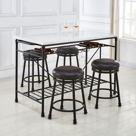 Claire Counter Height Kitchen Island Set Steve Silver Furniture ... intended for Claire Kitchen Island