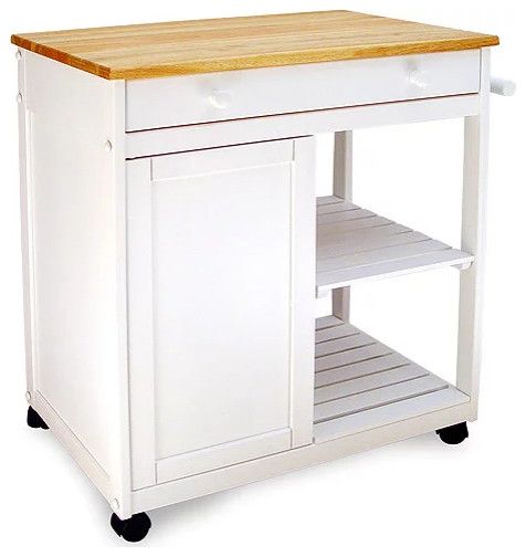 Classic Kitchen Cart, 2 Open Slatted Shelves &amp; Large Drawers With ... within Unveiling the Charm of a Classic Kitchen Cart Your Ultimate Guide