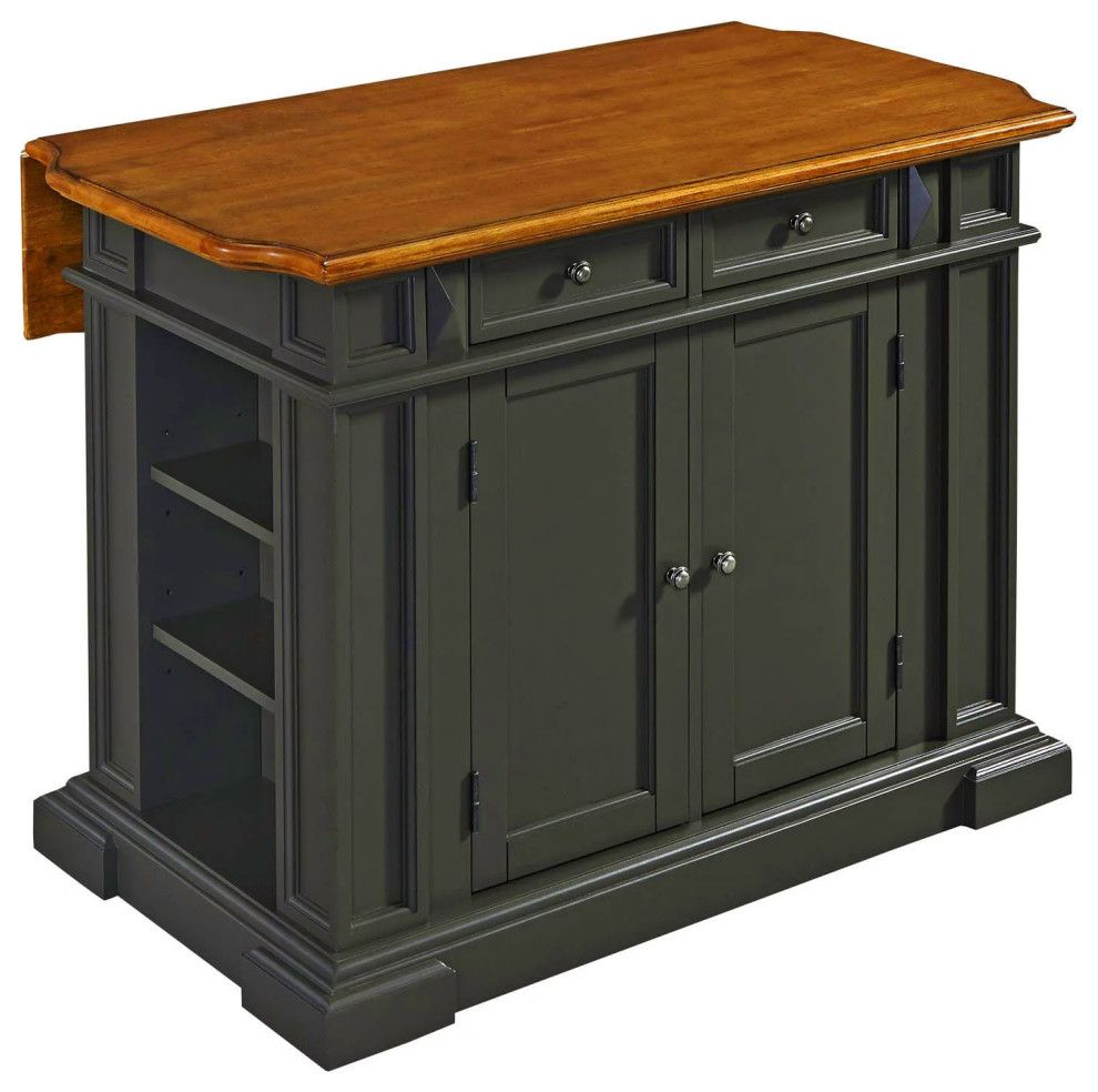 Unveiling the Charm of a Classic Kitchen Island Deep Gray Frame with Side Shelves