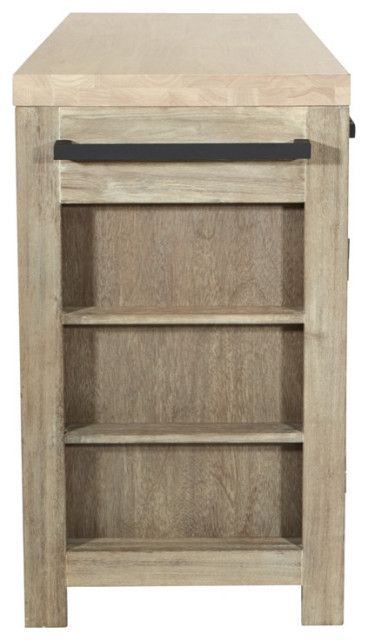 Cocina Kitchen Island In Natural With Spice Rack And Engineered Wood ... in Creating Your Dream Kitchen with a Natural Cocina Island