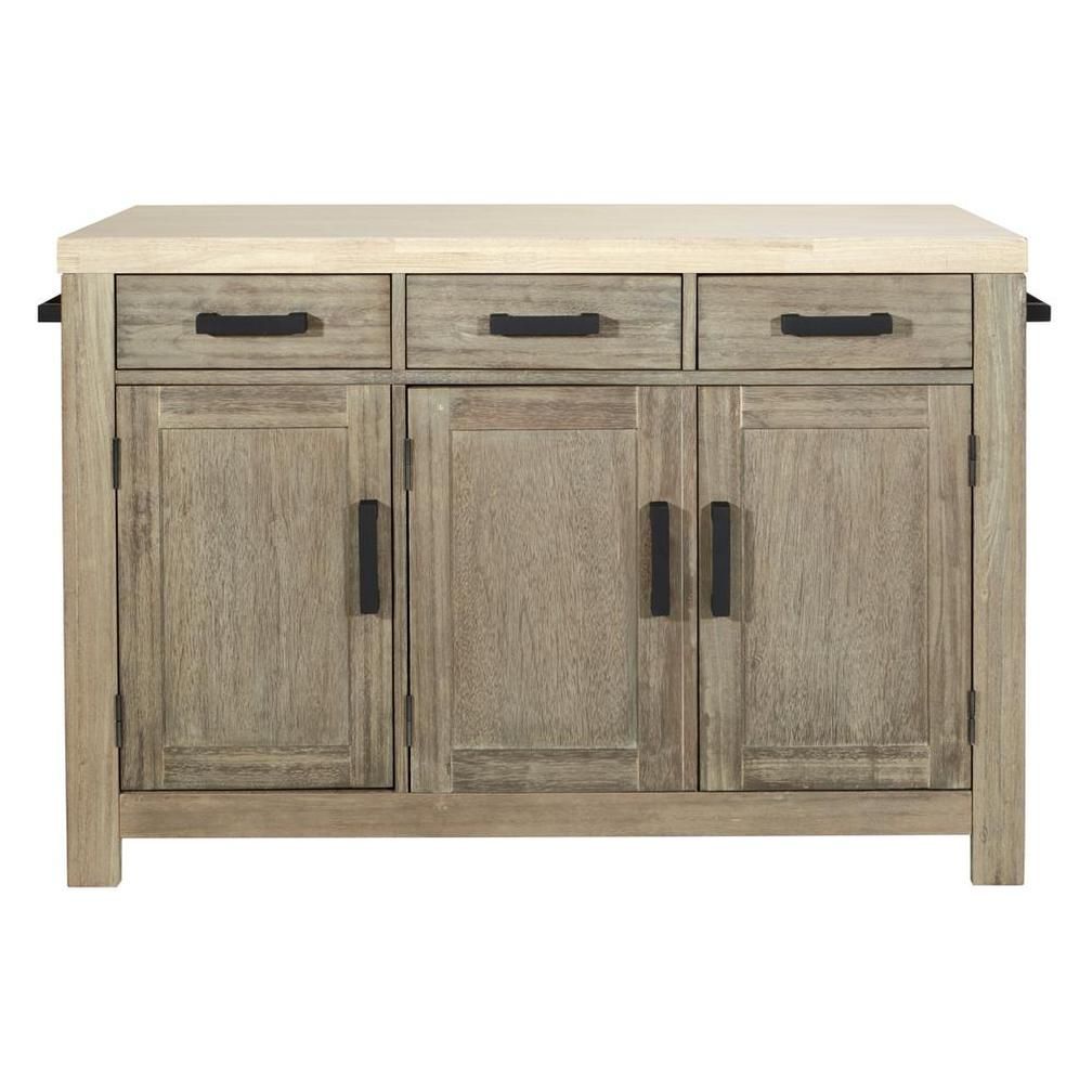 Cocina Kitchen Island With Spice Rack And Wood Top, Bp-4211-0607 Brown ... with regard to Creating Your Dream Kitchen with a Natural Cocina Island
