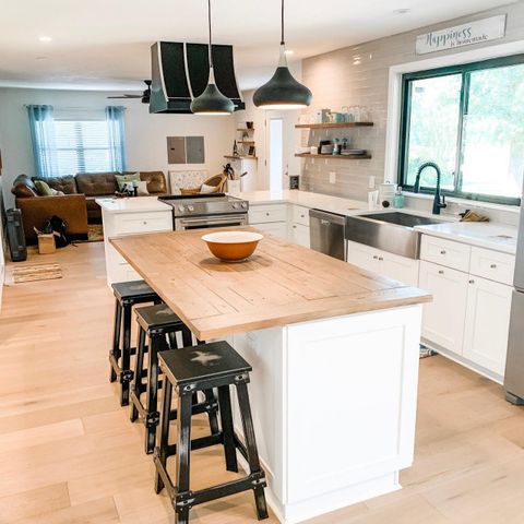Color Story Black Butcher Block Kitchen Island - Juameno.com within Choosing the Right Finish: Protecting Your Black Butcher Block Investment