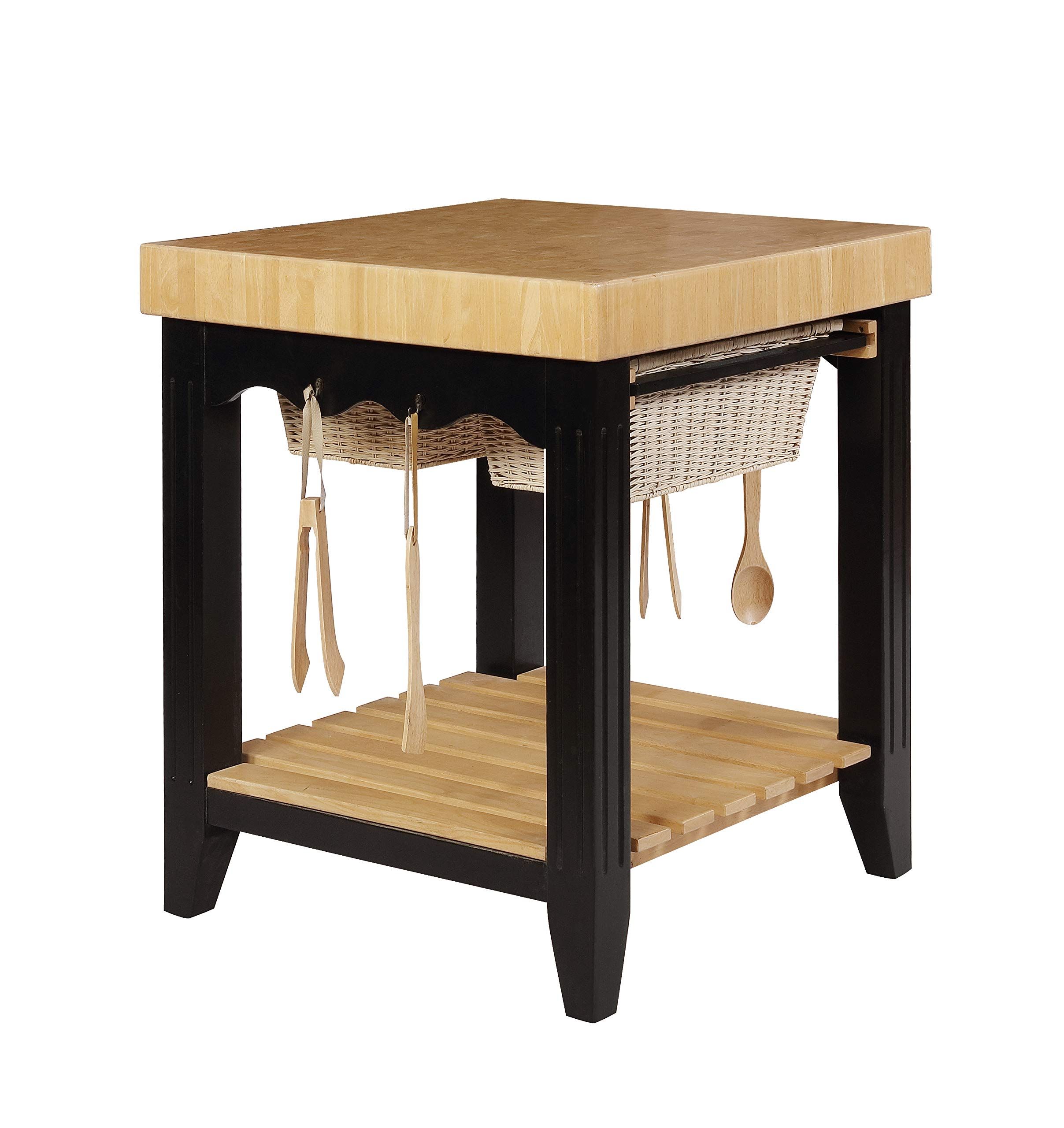 Color Story Black Butcher Block Kitchen Island - Things In The Kitchen throughout Color Story Black Butcher Block Kitchen Island